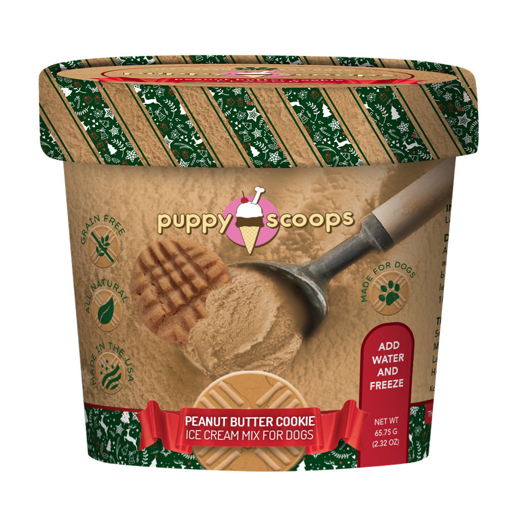 Puppy Cake Puppy Scoops Ice Cream Mix - Christmas Peanut Butter Cookie, Cup Size, 2.32 oz