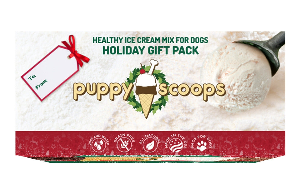 Puppy Cake Puppy Scoops Christmas Sample Pack - 4 Holiday Themed Ice Cream Flavors