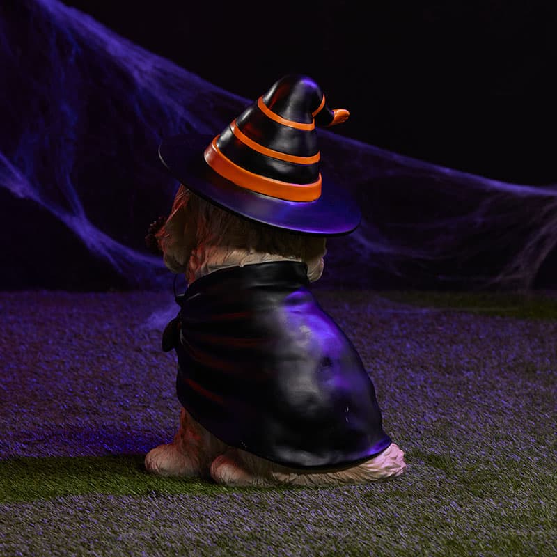 Cracker Barrel Lit Halloween Witch Dog