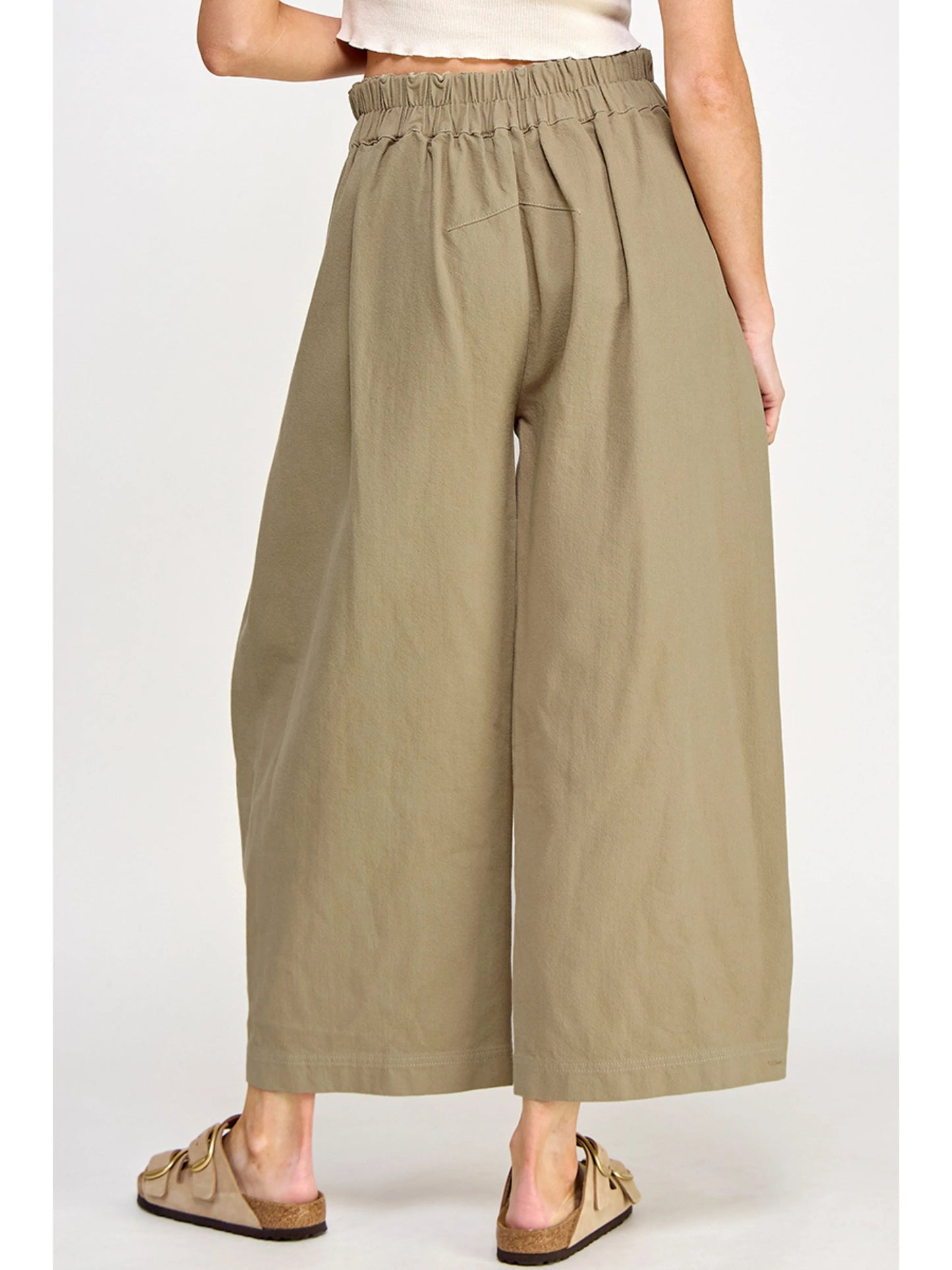Ruby & Jenna Women's High waist wide leg pants