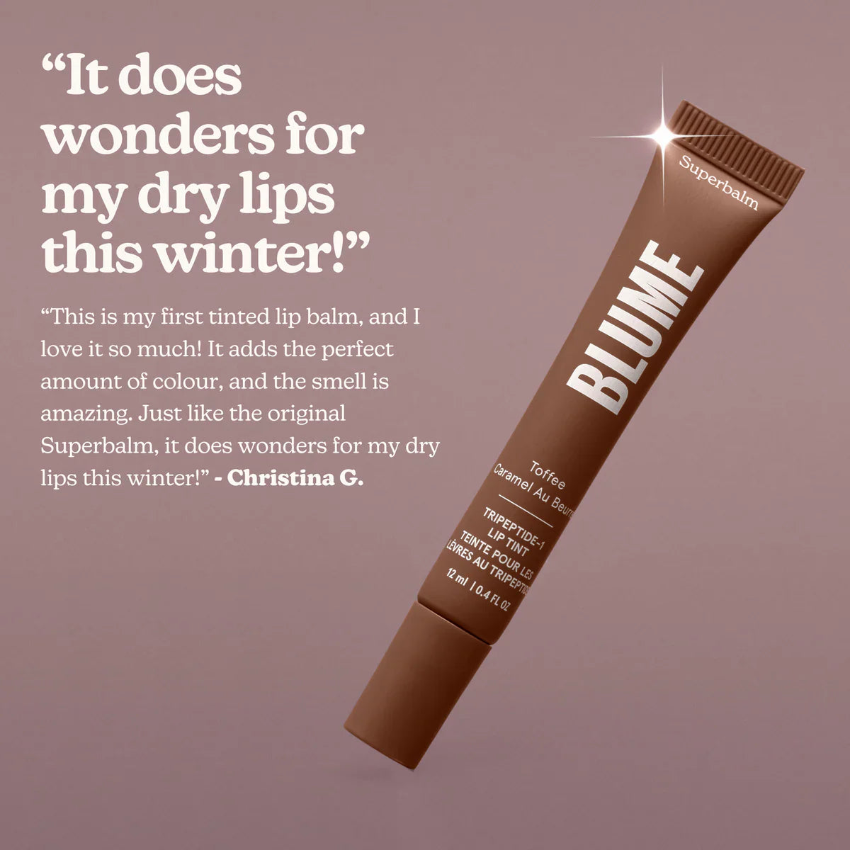 Blume Superbalm Tripeptide-1 Lip Tint in Toffee x2