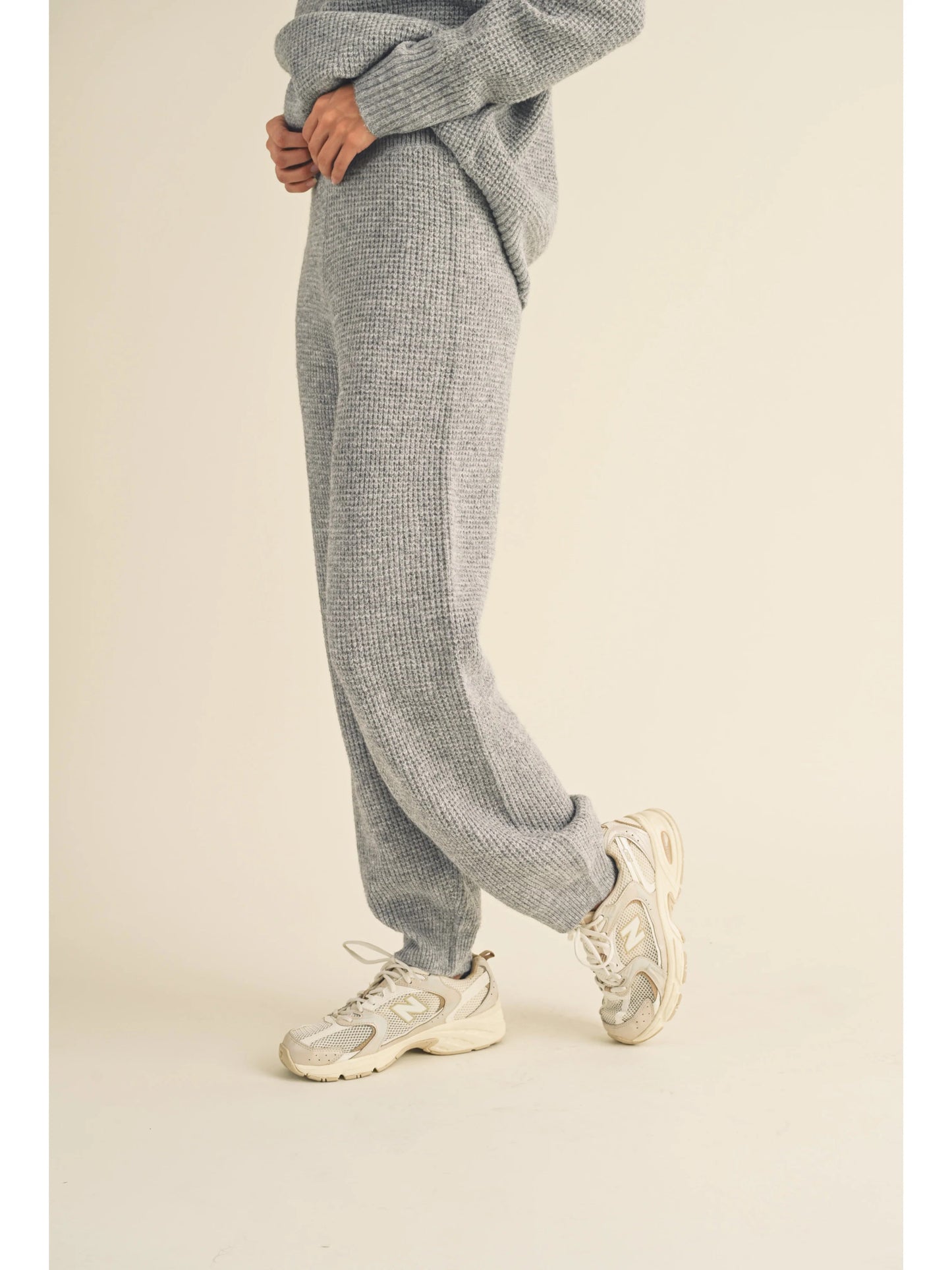 Ruby & Jenna Women's Waffle Sweater Jogger Pant