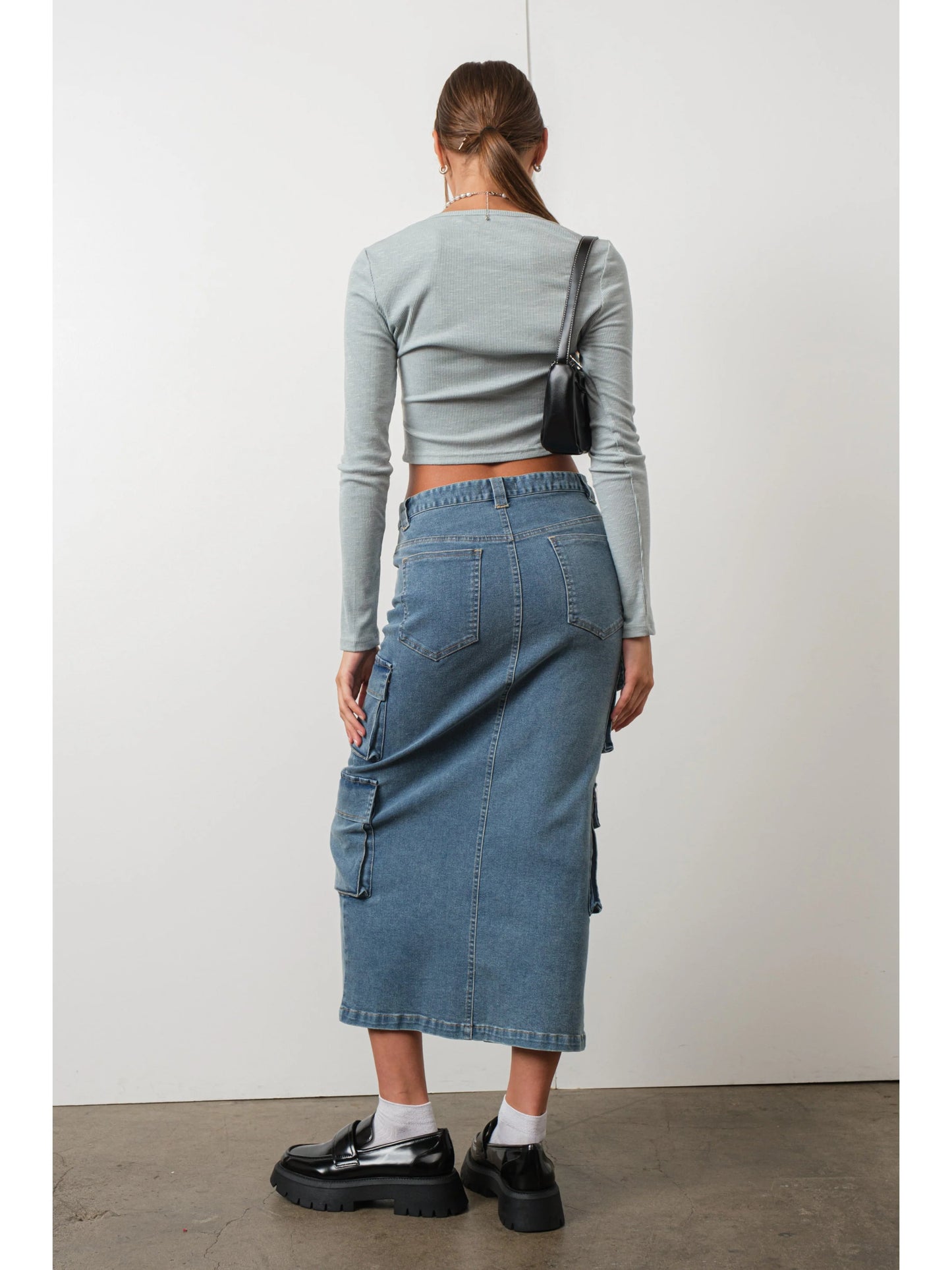 Ruby & Jenna Women's Bow Ribbed Knit Top