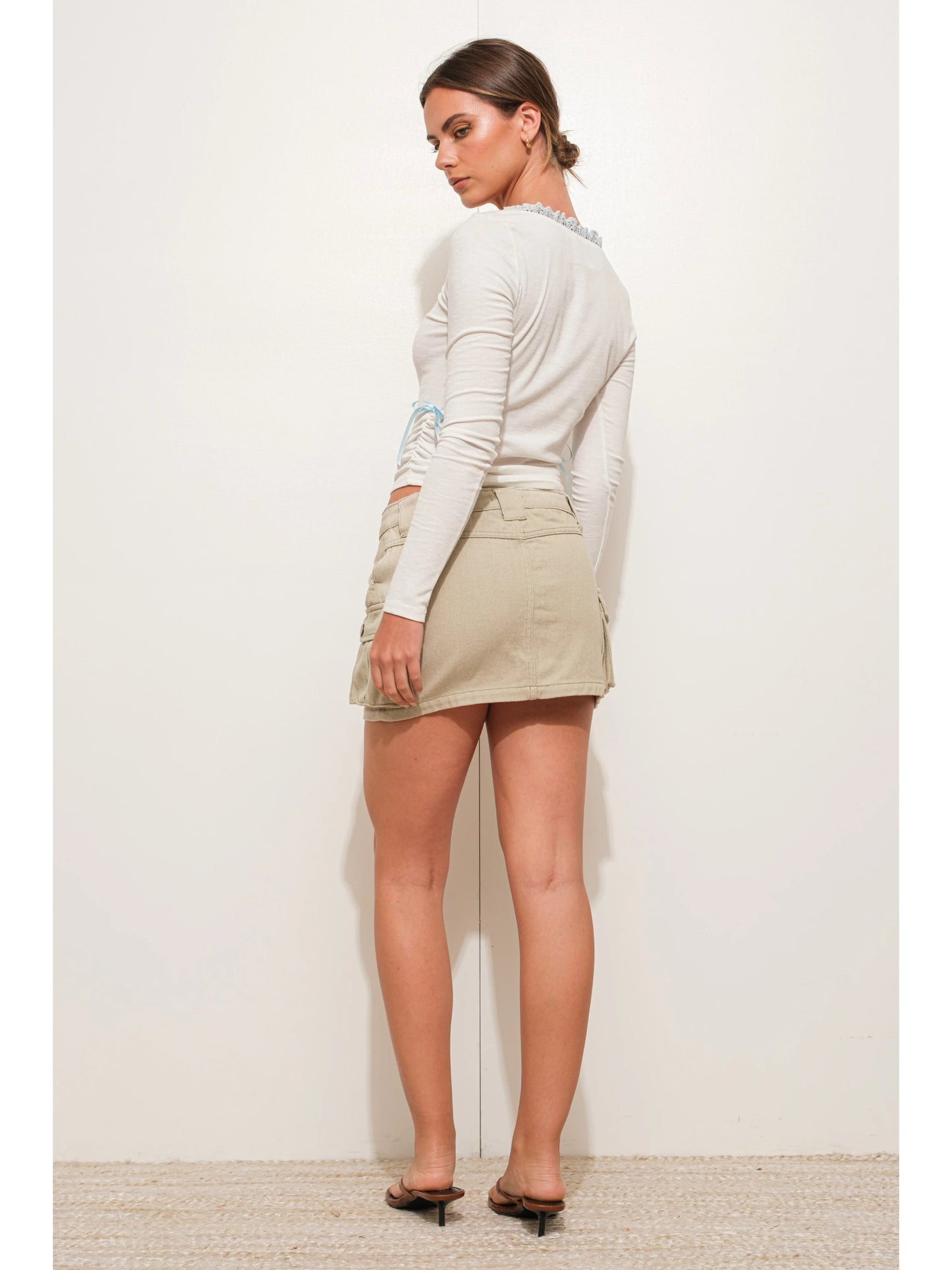 Ruby & Jenna Women's Lace Trim Rib Knit Top