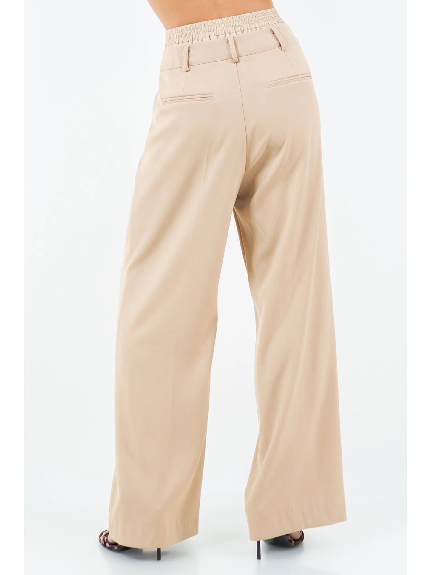 Ruby & Jenna Women's Double Layer Belt Detail Pant