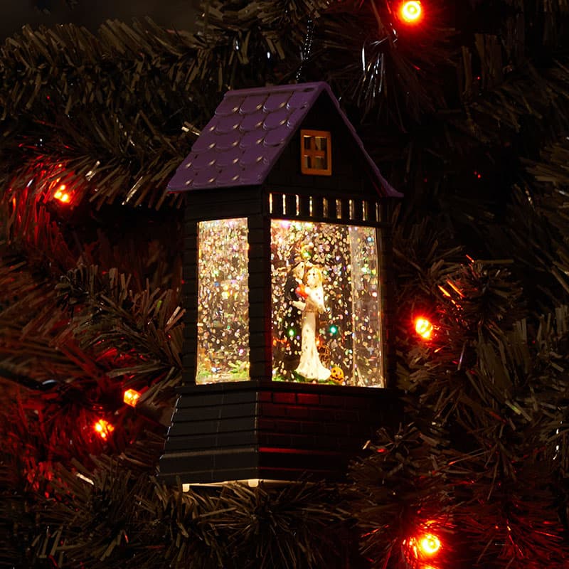 Cracker Barrel Haunted House Glitter Globe Ornament