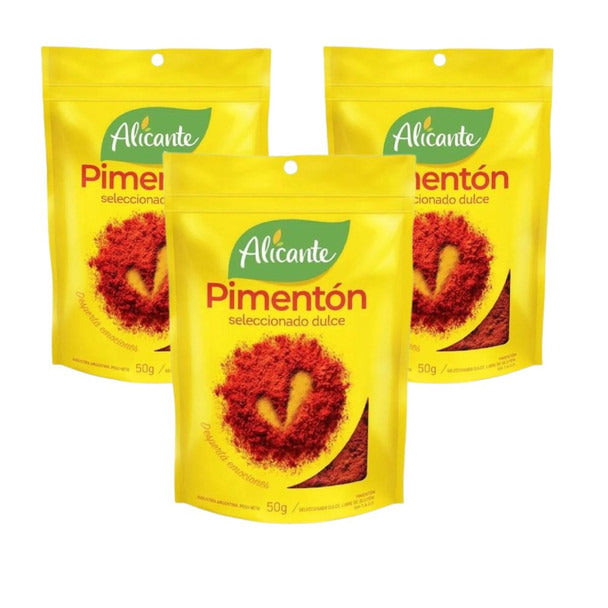 Pampa Direct Alicante Pimentón Seleccionado Dulce Sweet Paprika Spice, 50 g / 1.76 oz zipper pouch (pack of 3)
