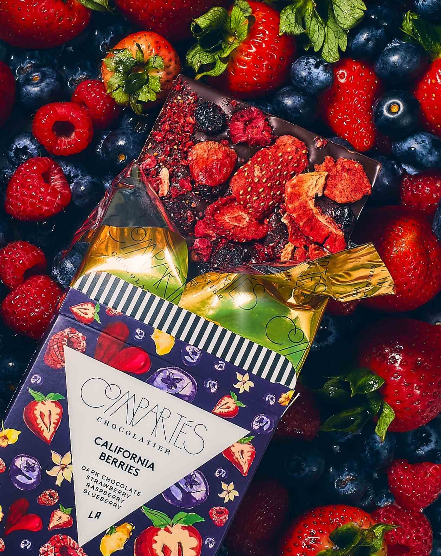 Compartes Chocolates California Berries Gourmet Chocolate Bar