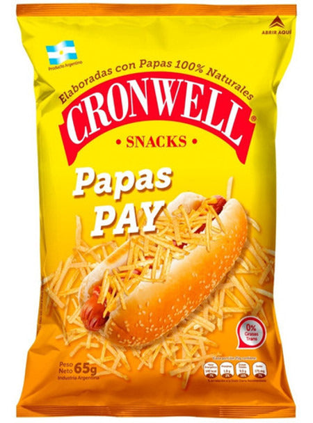 Pampa Direct Cronwell Snacks Papas Pay Potato Sticks Crunchy Snack Perfect Hot Dog Topping, 65 g / 2.29 oz bag