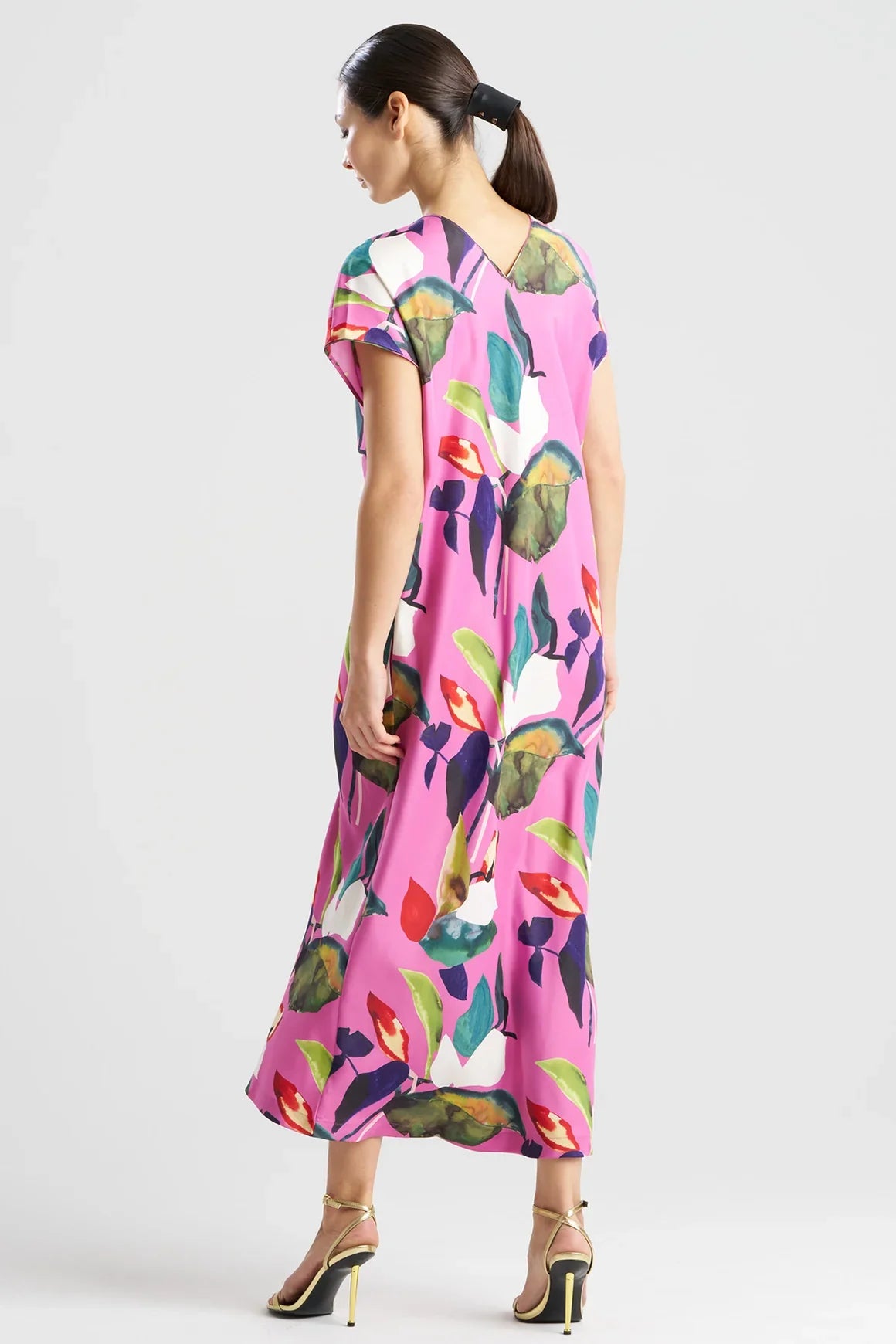 NATORI Daido Short Sleeve Caftan - Magenta