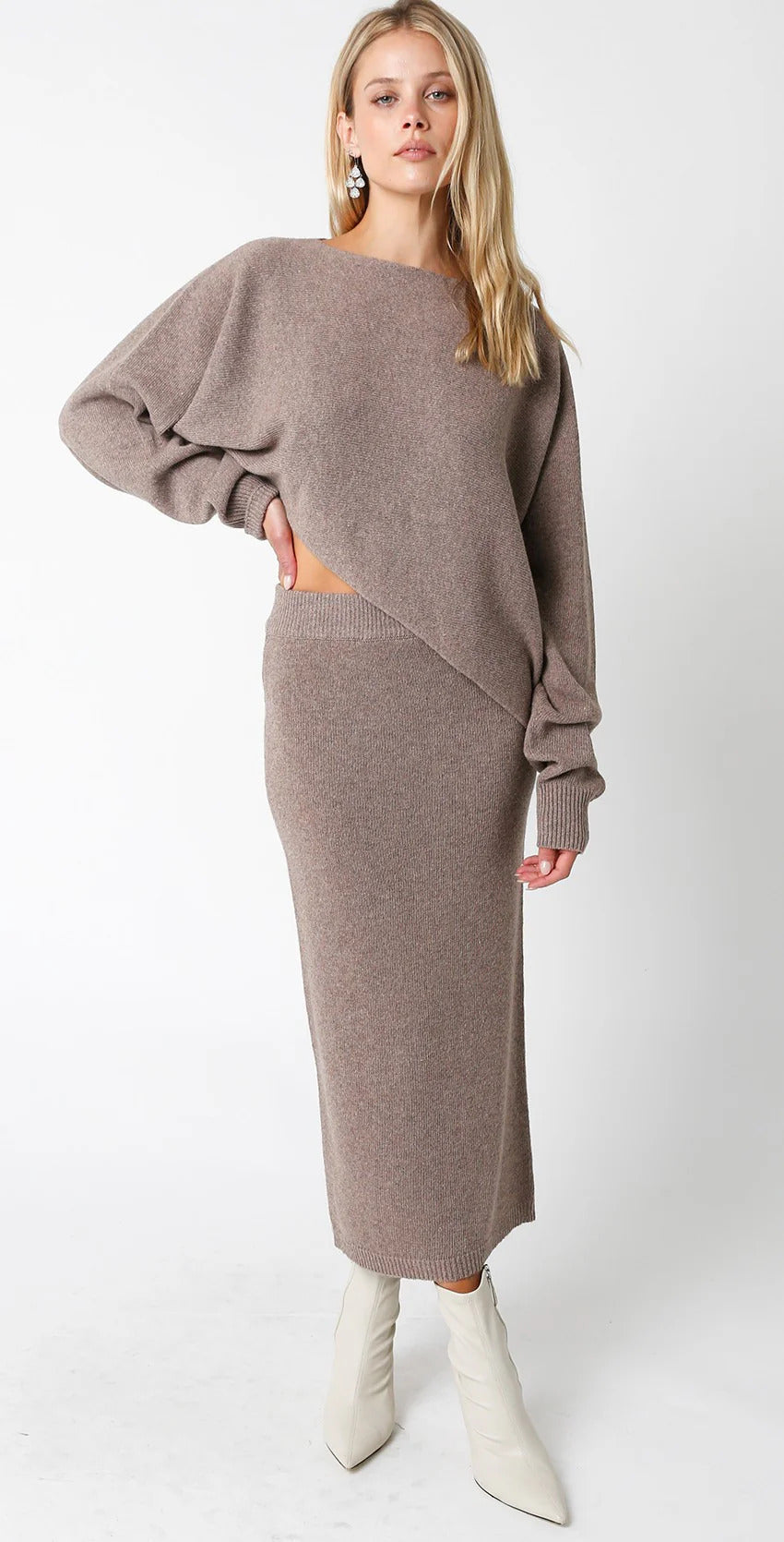 Ruby & Jenna Women's Knit Midi Skirt