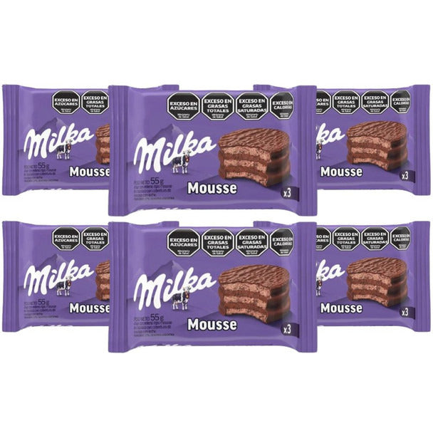 Pampa Direct Milka Alfajor Triple Cookie with Chocolate Mousse, 55 g / 2 oz (pack of 6)