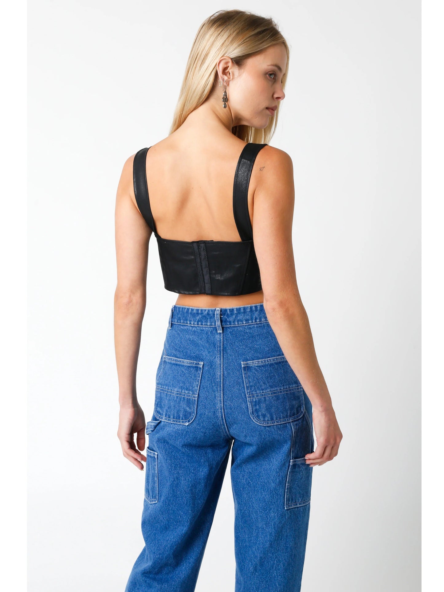 Ruby & Jenna Women's Leather Bustier