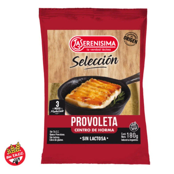 Pampa Direct La Serenísima Selección Provoleta Centro de Horma Argentinian Provoleta Semi-Hard Cheese for Grill Pasta Semi-Dura - Gluten Free, 180 g / 6.34 oz
