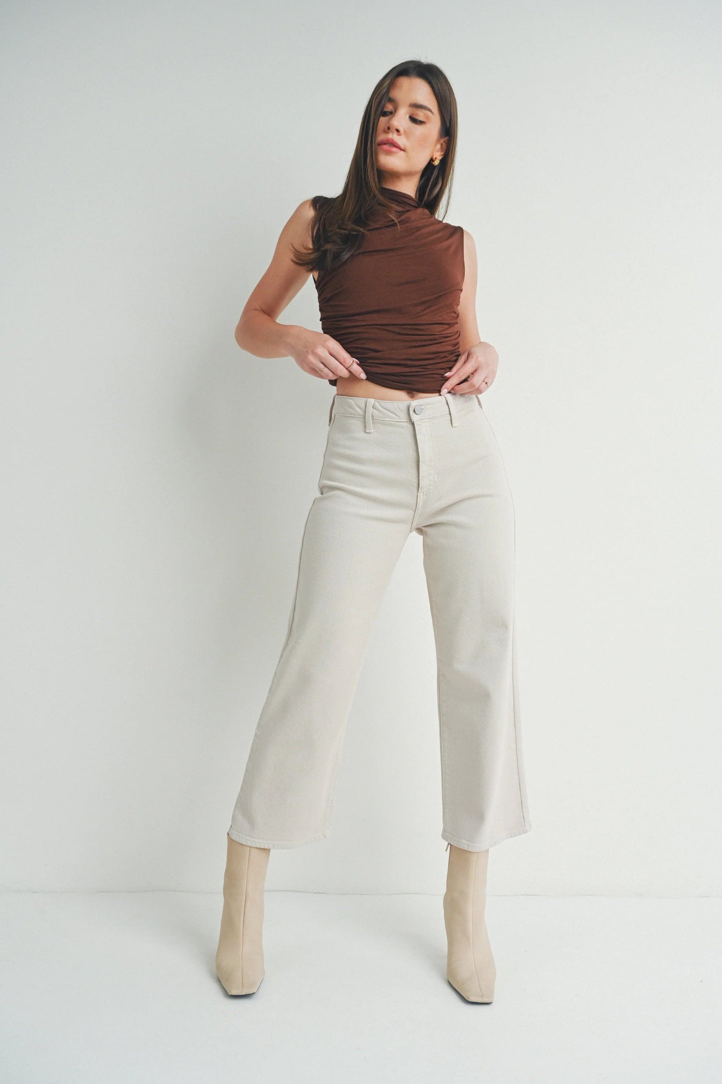 Ruby & Jenna Women's Just Black- Trousers Wide Leg