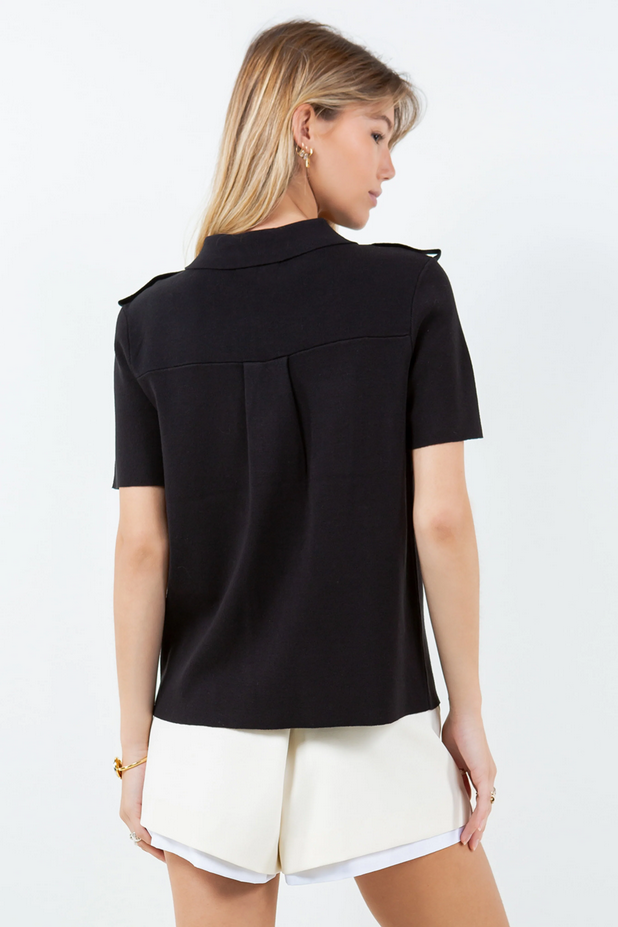 Ruby & Jenna Women's Polo Shirt Pocket Detail