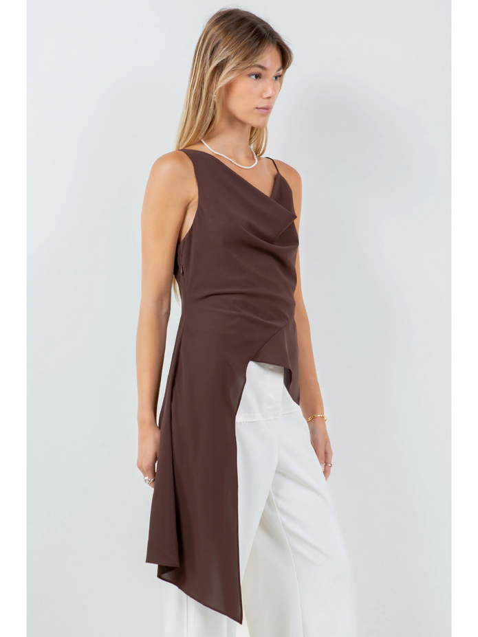 Ruby & Jenna Women's Cami Top Asymmetric Shoulder