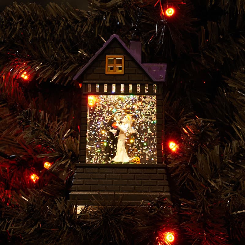 Cracker Barrel Haunted House Glitter Globe Ornament