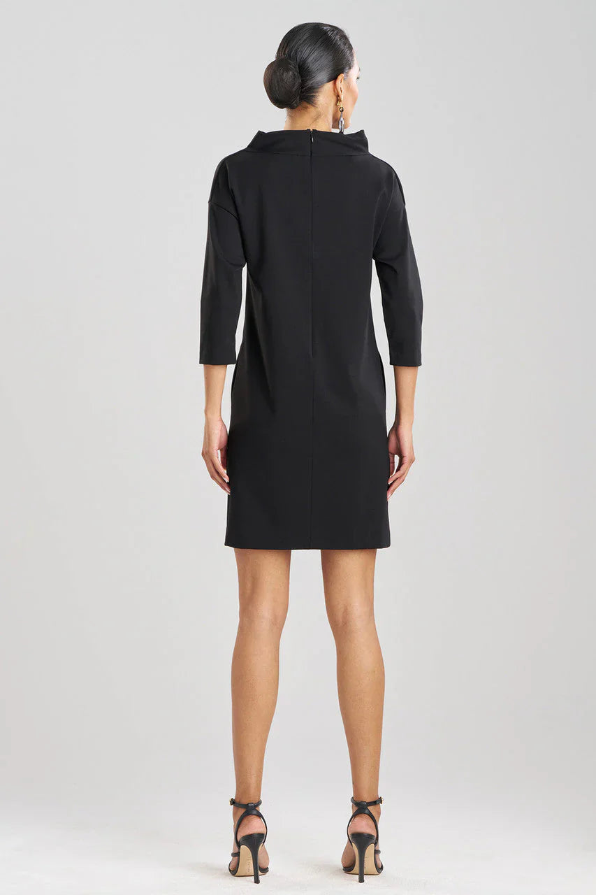 NATORI Compact Knit Funnel Shift Dress