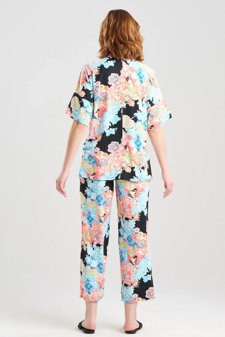 Natori Geisha Garden Cozy Knit PJ - Black Multi