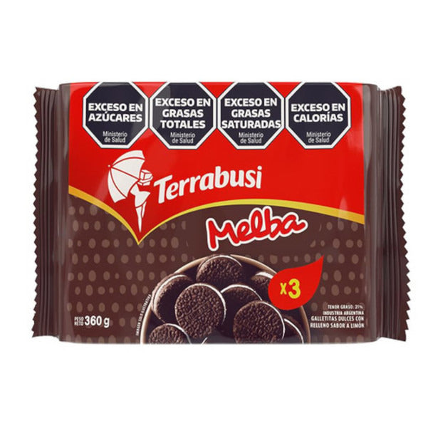 Pampa Direct Melba Chocolate Flavor Cookies with Cream Filling, 360 g / 4.2 oz Tripack