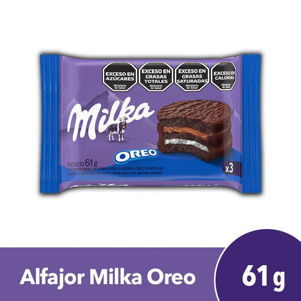 Pampa Direct Milka Alfajor Triple Oreo with Dulce de Leche and Vanilla Cream, 61 g / 2.15 oz (pack of 6)