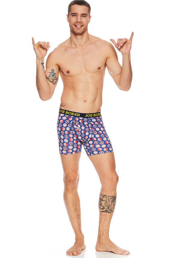 Joe Boxer Men's "Harmony" 4-Pack Cotton Stretch Boxer Briefs