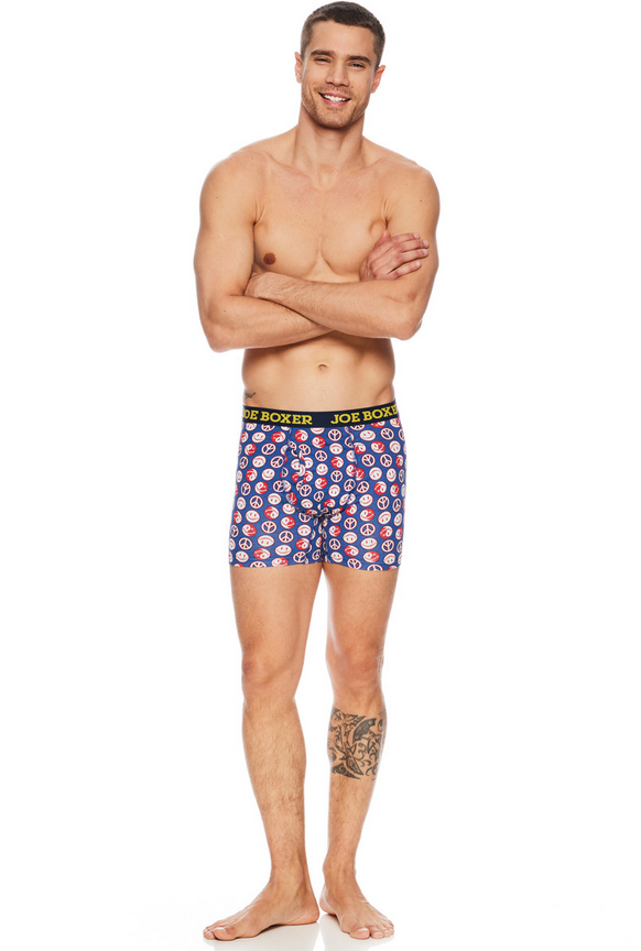 Joe Boxer Men's "Harmony" 4-Pack Cotton Stretch Boxer Briefs