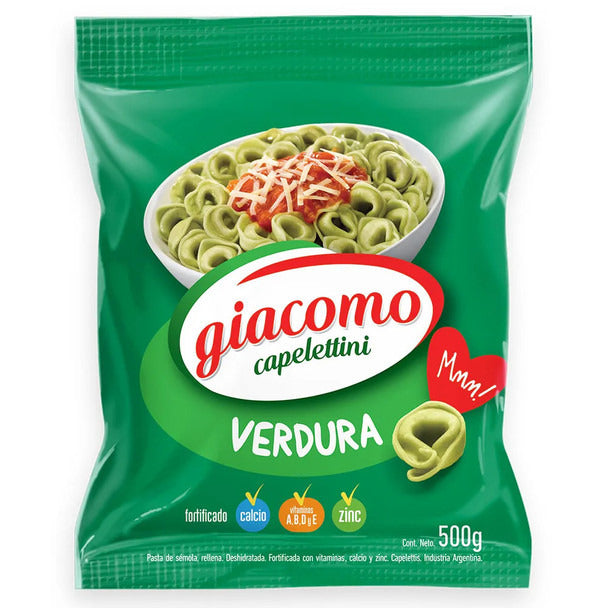 Pampa Direct Giacomo Capelettini Verduras Vegetables Delicious Classic Pasta, 500 g / 17.6 oz bag