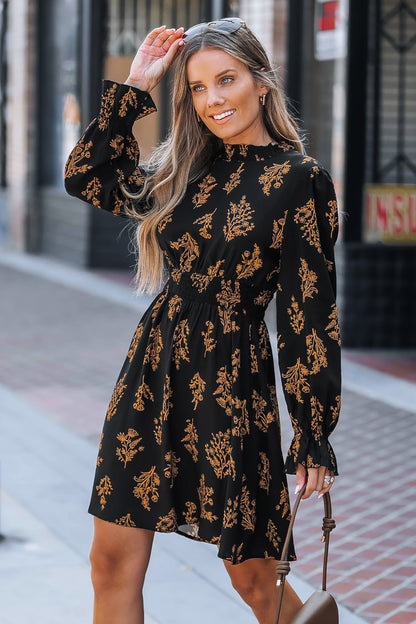 Cupshe Floral Blouson Sleeve Mini Dress