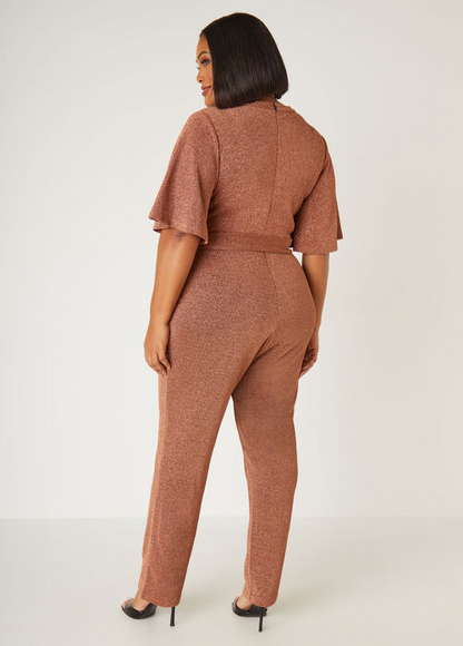 Ashley Stewart Lurex Straight Leg Jumpsuit