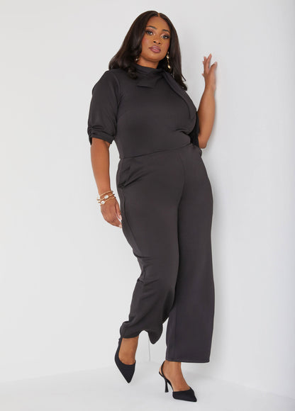 Knotted Straight Knotted Straight Leg Jumpsuit