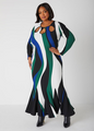 Ashley Stewart Cutout Swirl Print Maxi Dress