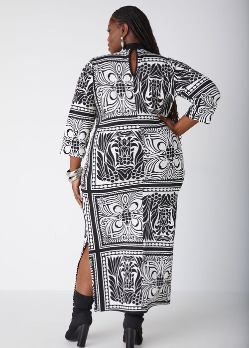 Ashley Stewart Textured Tile Print Midaxi Dress (x2)