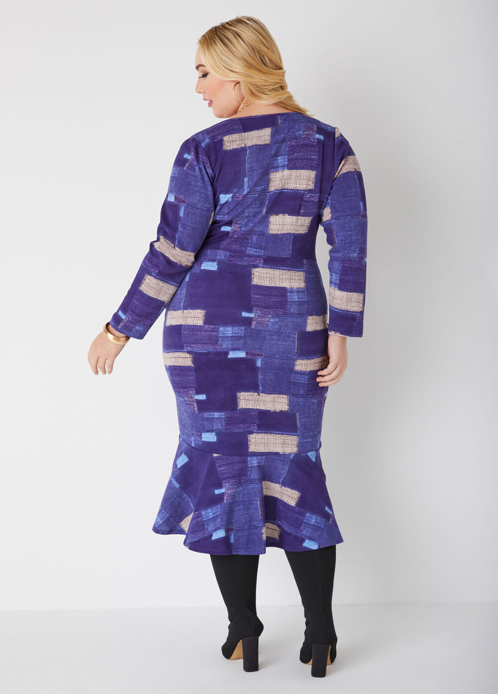 Ashley Stewart Patchwork Print Midaxi Dress