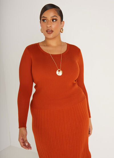 Ashley Stewart Ribbed Knit Top (x2)