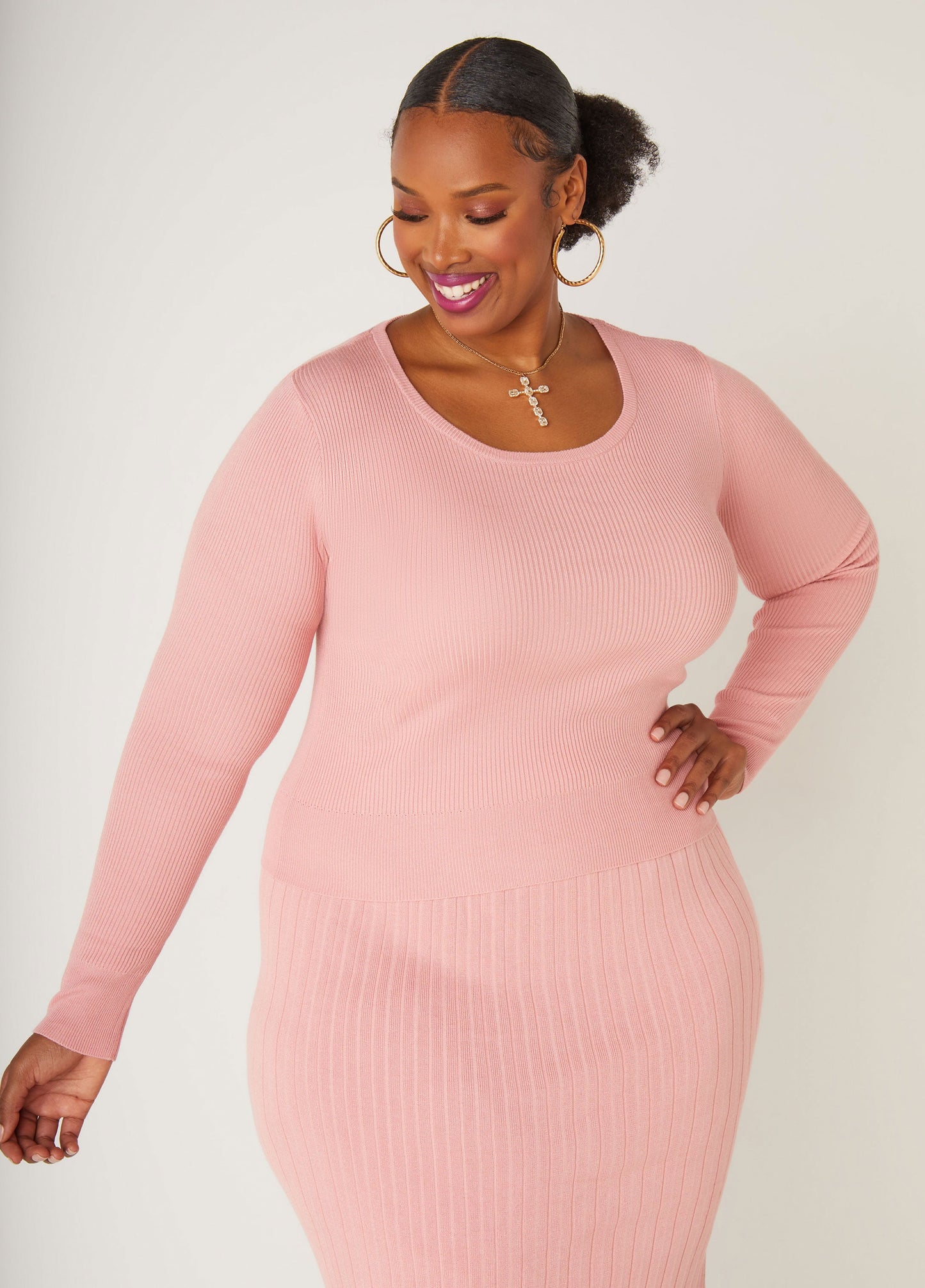 Ashley Stewart Ribbed Knit Top (x2)