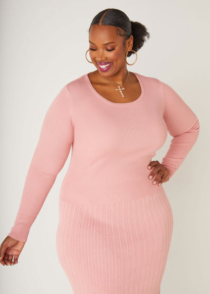 Ashley Stewart Ribbed Knit Top (x2)