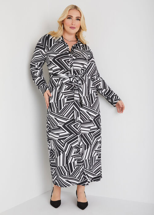 Ashley Stewart Striped Maxi Shirtdress