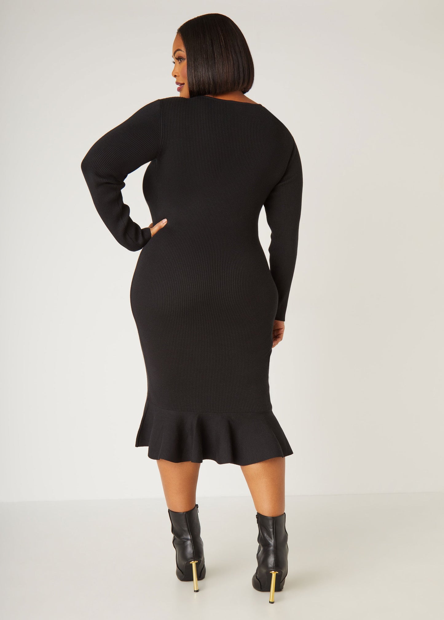 Ashley Stewart Chain Cutout Sweater Dress