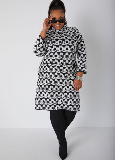 Ashley Stewart Swirl Sweater Shift Dress