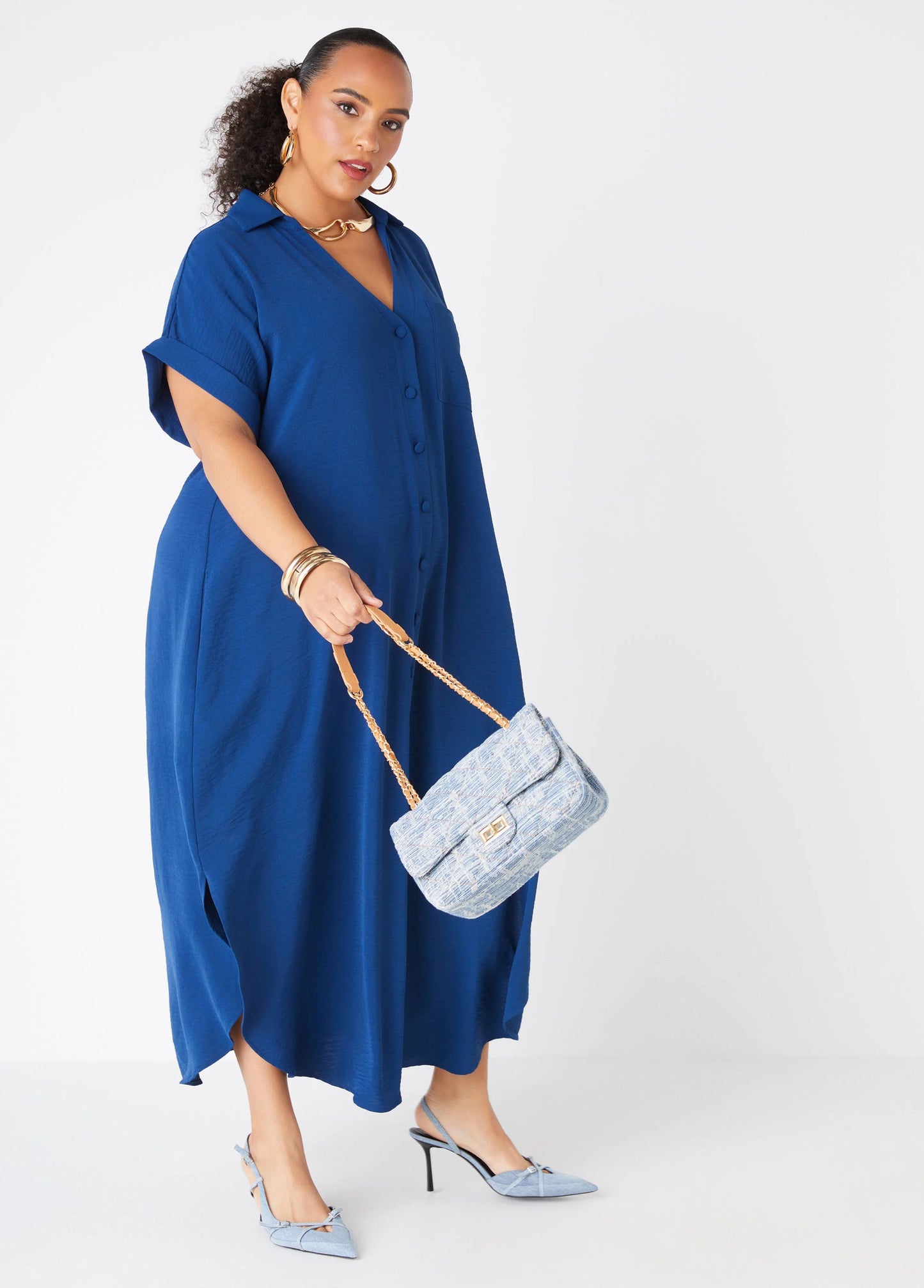 Ashley Stewart Textured Midaxi Shirtdress (x2)