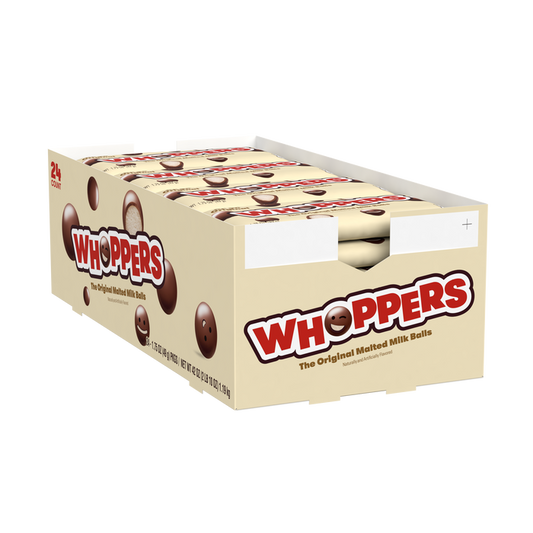 WHOPPERS Malted Milk Balls Candy Packs, 1.75 oz (24 Count)