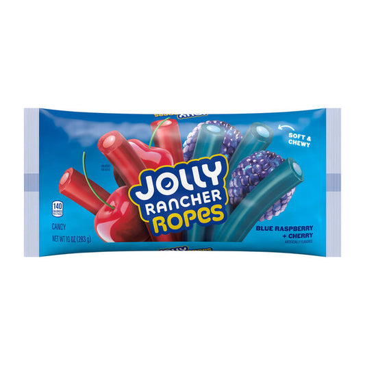 JOLLY RANCHER Ropes Blue Raspberry and Cherry Flavored Candy Bag, 10 oz