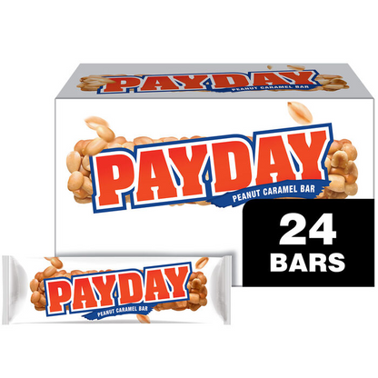 PAYDAY Peanut Caramel Candy Bars, 1.85 oz (24 Count)