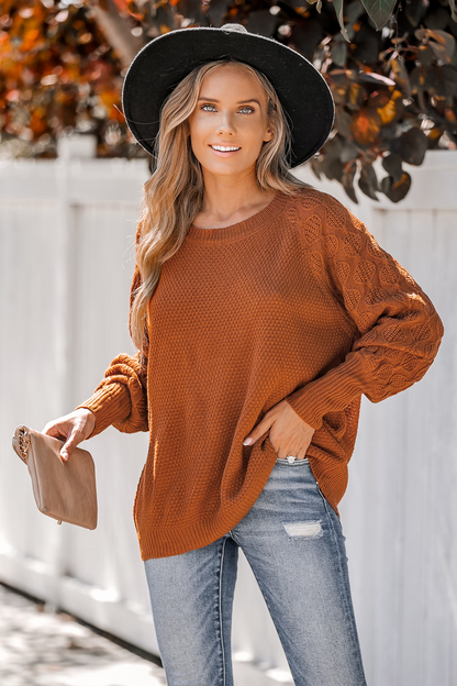 Cupshe Pumpkin Spice Textured Knit Sweater (x2)