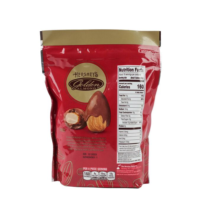 GOLDEN ALMOND Milk Chocolate Covered Almond 16oz Pouch