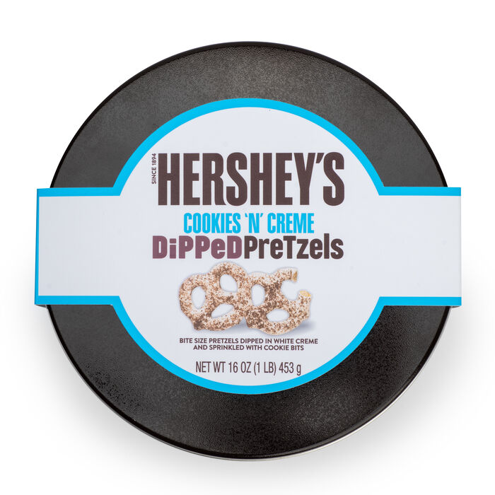 HERSHEY'S Cookies 'n' Creme Dipped Pretzel Tin, 16 oz