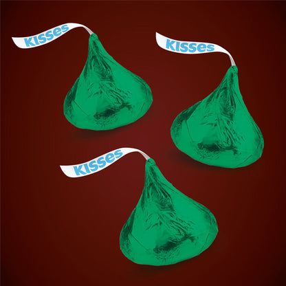 HERSHEY'S KISSES Milk Chocolates in Dark Green Foils - 66.7oz Candy Bag