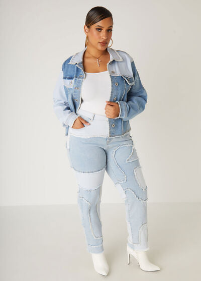 Ashley Stewart Patchwork Denim Jacket